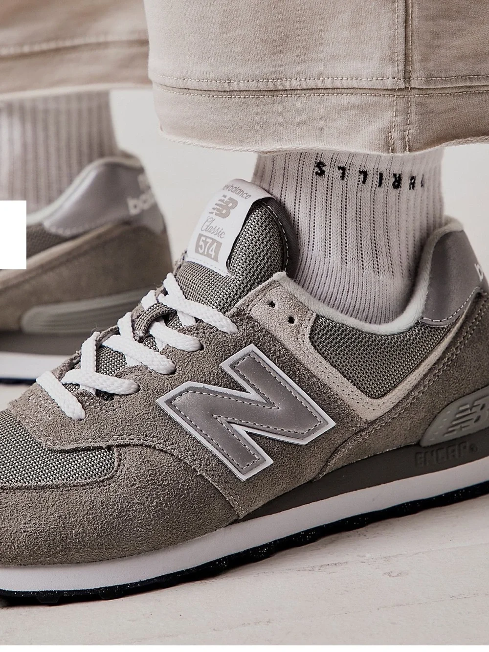 New Balance 574 Women's Sneakers in Taupe and White